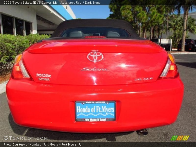 Absolutely Red / Dark Stone 2006 Toyota Solara SE V6 Convertible