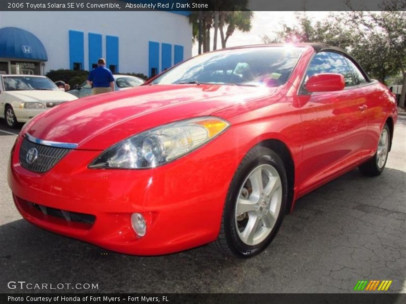 Absolutely Red / Dark Stone 2006 Toyota Solara SE V6 Convertible