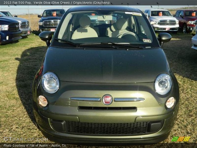 Verde Oliva (Olive Green) / Grigio/Avorio (Gray/Ivory) 2013 Fiat 500 Pop