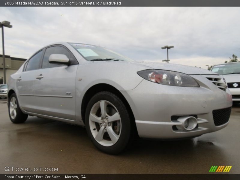 Sunlight Silver Metallic / Black/Red 2005 Mazda MAZDA3 s Sedan