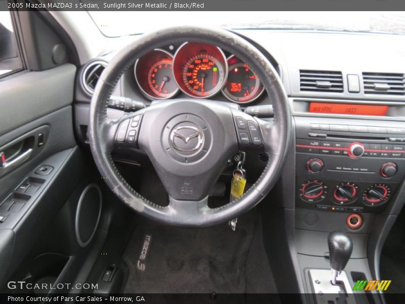 Sunlight Silver Metallic / Black/Red 2005 Mazda MAZDA3 s Sedan