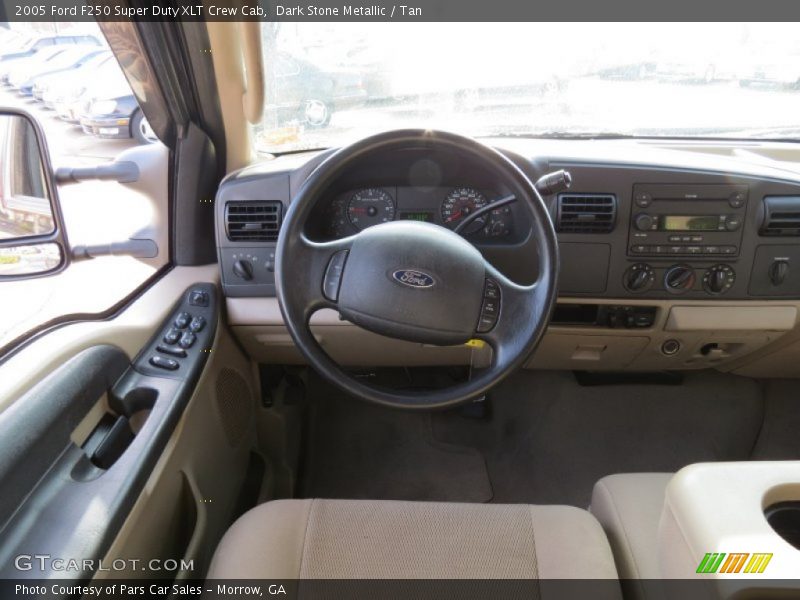 Dark Stone Metallic / Tan 2005 Ford F250 Super Duty XLT Crew Cab