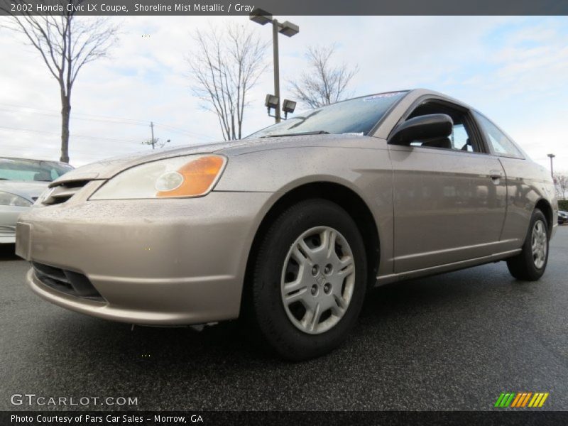 Shoreline Mist Metallic / Gray 2002 Honda Civic LX Coupe