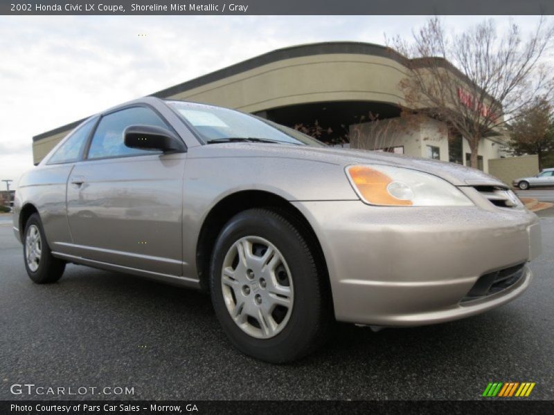 Shoreline Mist Metallic / Gray 2002 Honda Civic LX Coupe