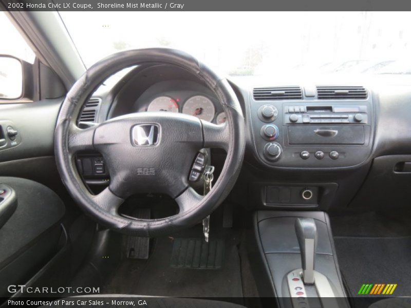 Shoreline Mist Metallic / Gray 2002 Honda Civic LX Coupe