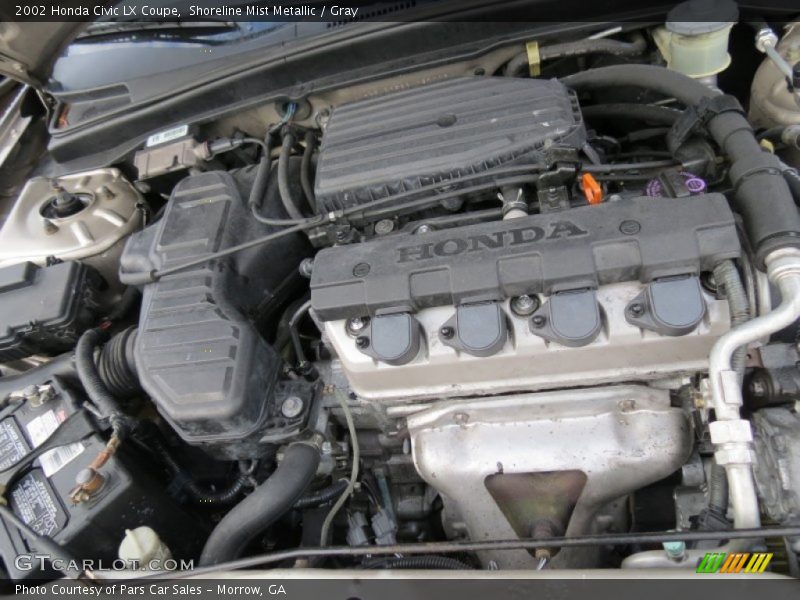 Shoreline Mist Metallic / Gray 2002 Honda Civic LX Coupe