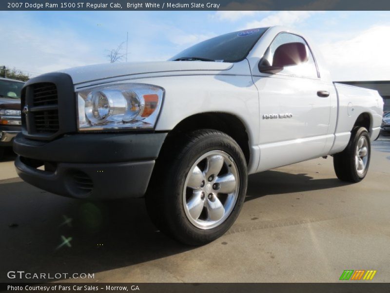 Bright White / Medium Slate Gray 2007 Dodge Ram 1500 ST Regular Cab