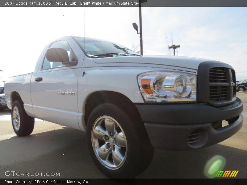 Bright White / Medium Slate Gray 2007 Dodge Ram 1500 ST Regular Cab
