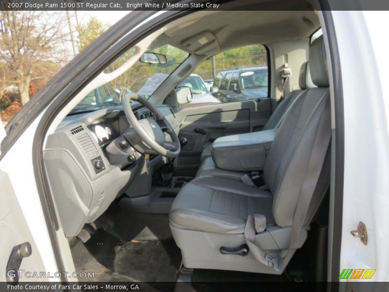 Bright White / Medium Slate Gray 2007 Dodge Ram 1500 ST Regular Cab