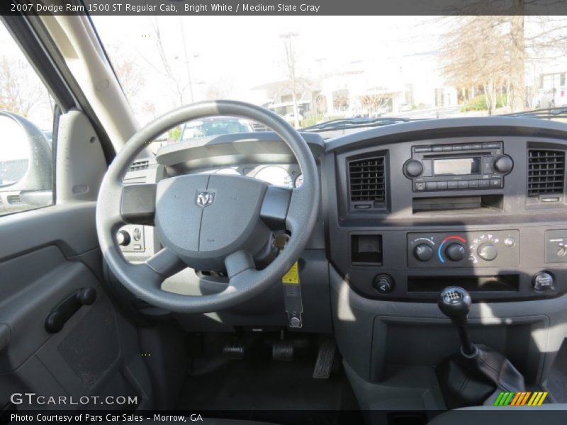 Bright White / Medium Slate Gray 2007 Dodge Ram 1500 ST Regular Cab