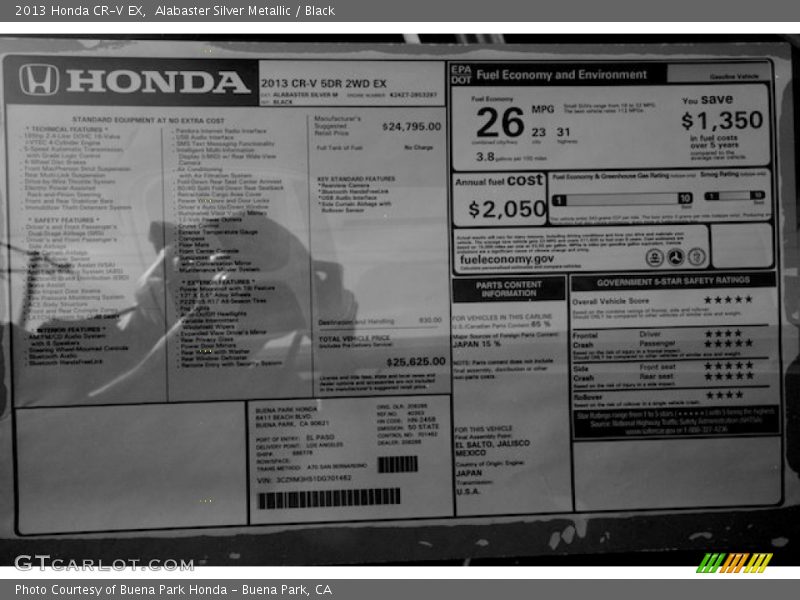 Alabaster Silver Metallic / Black 2013 Honda CR-V EX