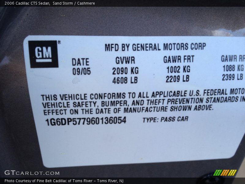 Sand Storm / Cashmere 2006 Cadillac CTS Sedan