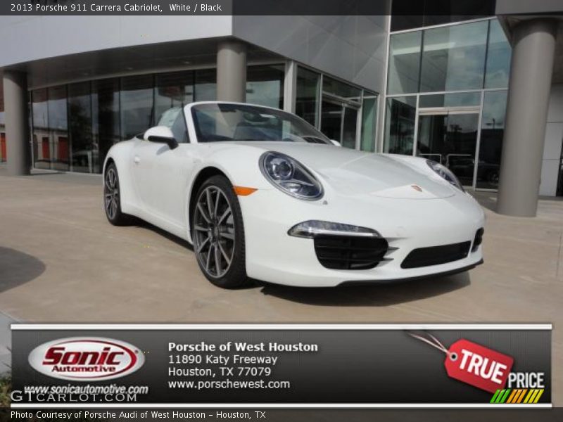 White / Black 2013 Porsche 911 Carrera Cabriolet