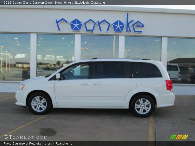 Stone White / Black/Light Graystone 2012 Dodge Grand Caravan Crew