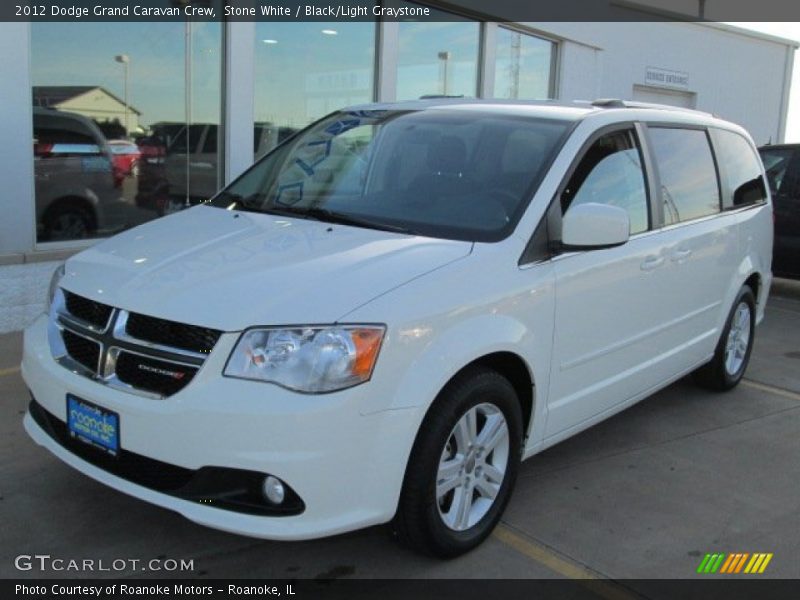 Stone White / Black/Light Graystone 2012 Dodge Grand Caravan Crew