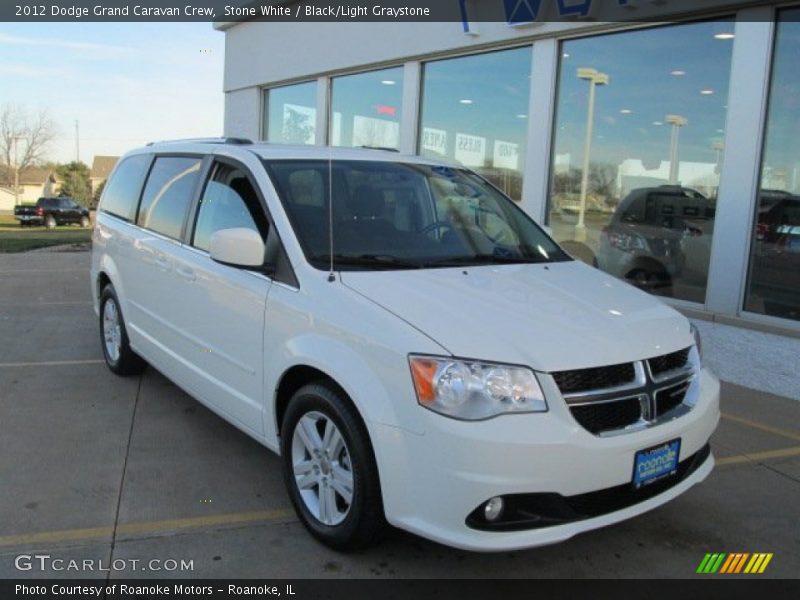 Stone White / Black/Light Graystone 2012 Dodge Grand Caravan Crew