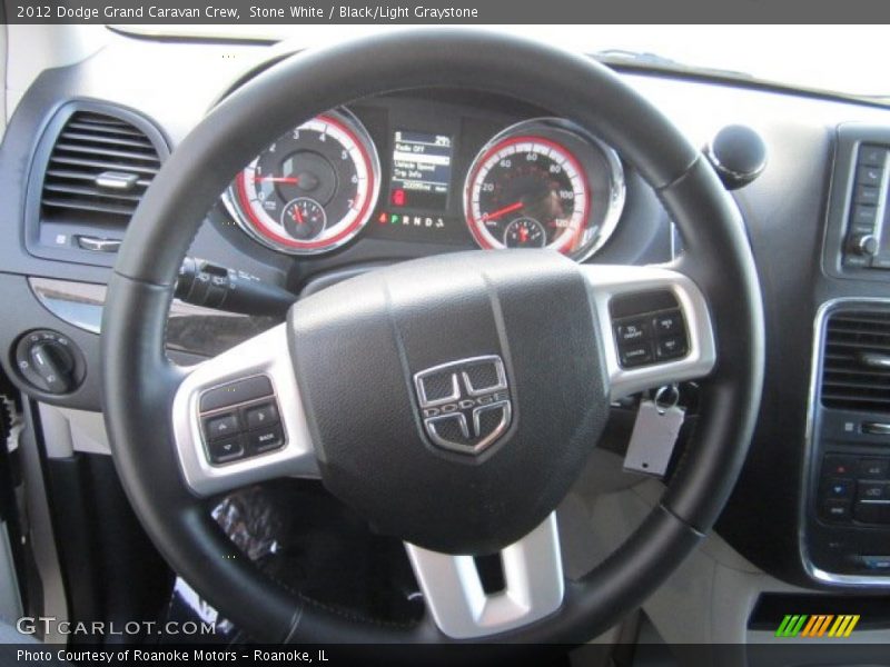 Stone White / Black/Light Graystone 2012 Dodge Grand Caravan Crew