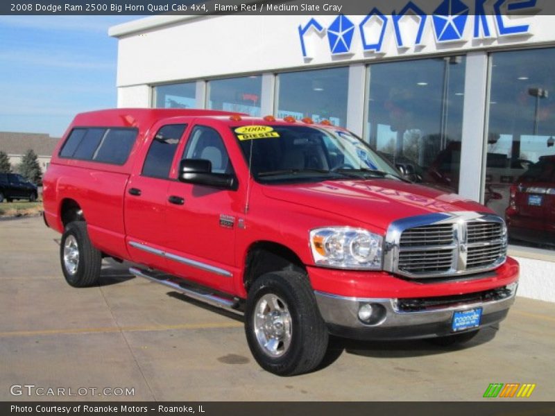 Flame Red / Medium Slate Gray 2008 Dodge Ram 2500 Big Horn Quad Cab 4x4