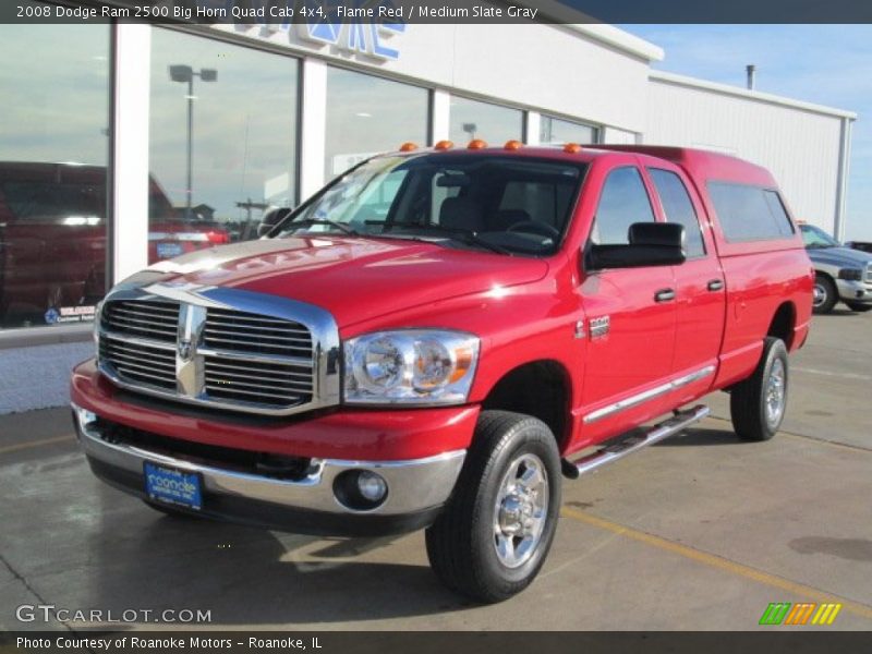Flame Red / Medium Slate Gray 2008 Dodge Ram 2500 Big Horn Quad Cab 4x4