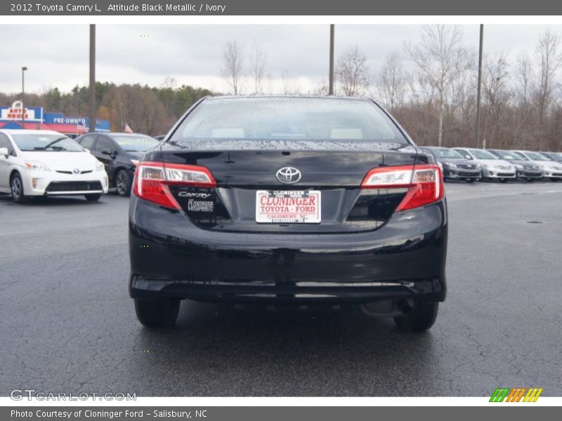 Attitude Black Metallic / Ivory 2012 Toyota Camry L