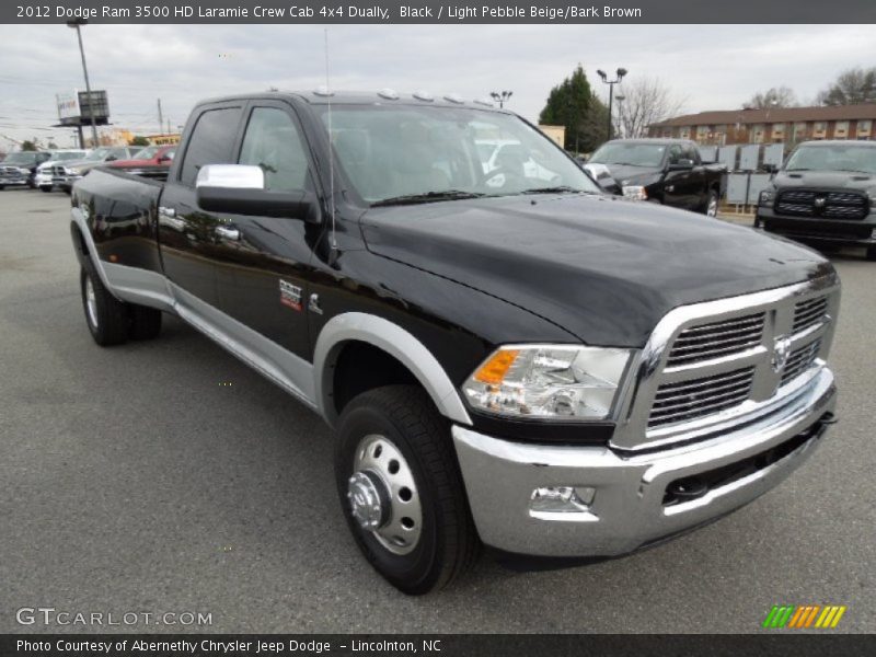 Black / Light Pebble Beige/Bark Brown 2012 Dodge Ram 3500 HD Laramie Crew Cab 4x4 Dually