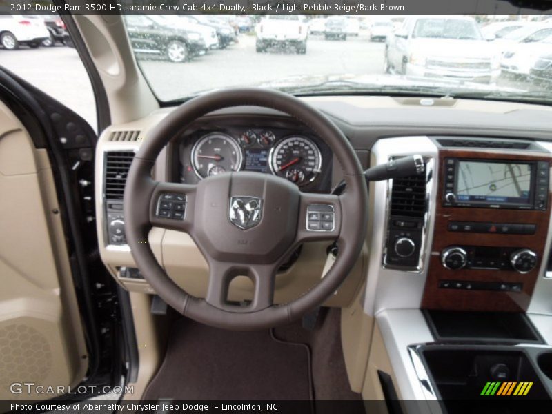Black / Light Pebble Beige/Bark Brown 2012 Dodge Ram 3500 HD Laramie Crew Cab 4x4 Dually