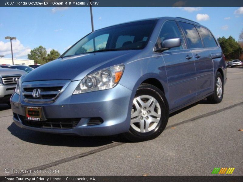 Ocean Mist Metallic / Gray 2007 Honda Odyssey EX