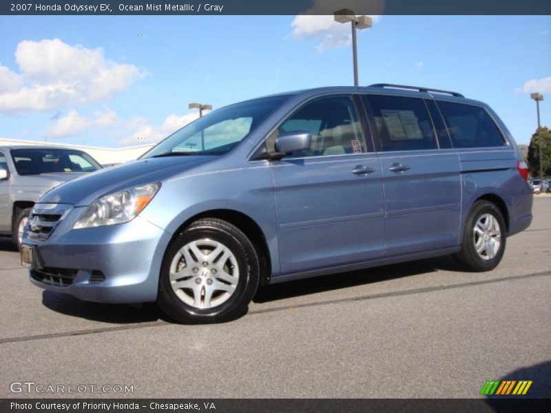 Ocean Mist Metallic / Gray 2007 Honda Odyssey EX