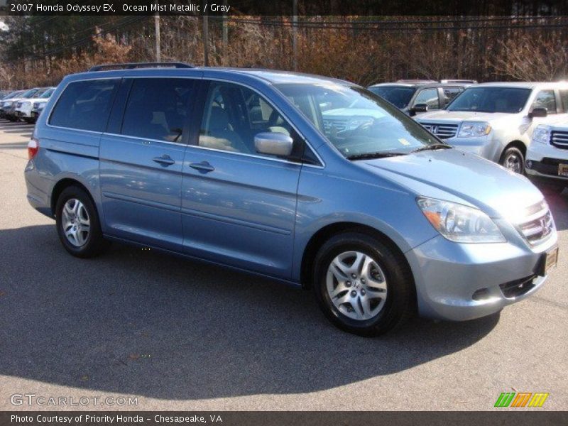Ocean Mist Metallic / Gray 2007 Honda Odyssey EX