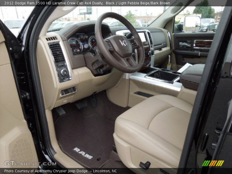 Black / Light Pebble Beige/Bark Brown 2012 Dodge Ram 3500 HD Laramie Crew Cab 4x4 Dually