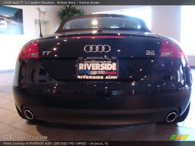 Brilliant Black / Madras Brown 2008 Audi TT 3.2 quattro Roadster