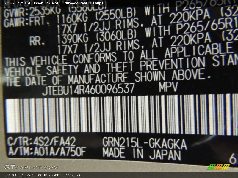 Driftwood Pearl / Taupe 2006 Toyota 4Runner SR5 4x4