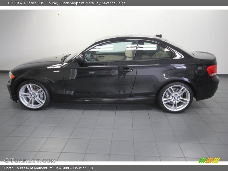 Black Sapphire Metallic / Savanna Beige 2012 BMW 1 Series 135i Coupe