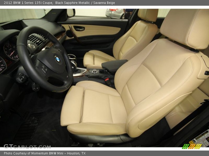 Black Sapphire Metallic / Savanna Beige 2012 BMW 1 Series 135i Coupe