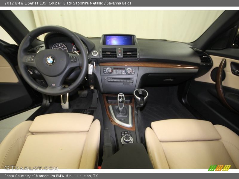 Black Sapphire Metallic / Savanna Beige 2012 BMW 1 Series 135i Coupe