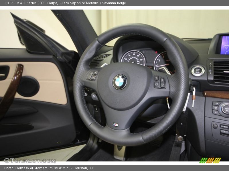 Black Sapphire Metallic / Savanna Beige 2012 BMW 1 Series 135i Coupe