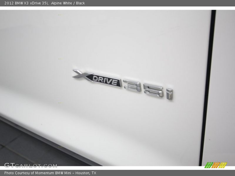 Alpine White / Black 2012 BMW X3 xDrive 35i