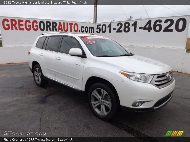 Blizzard White Pearl / Ash 2012 Toyota Highlander Limited