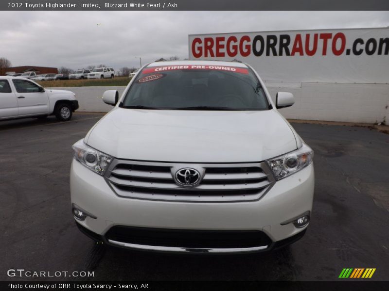 Blizzard White Pearl / Ash 2012 Toyota Highlander Limited
