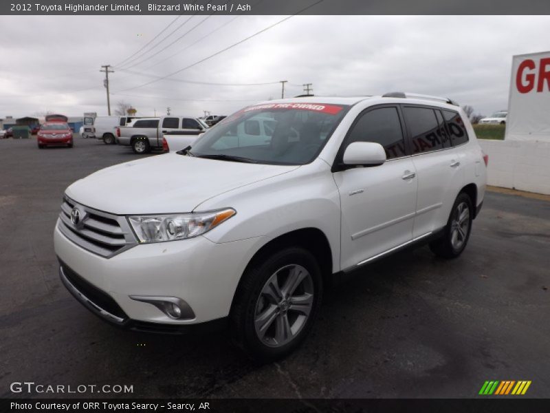 Blizzard White Pearl / Ash 2012 Toyota Highlander Limited