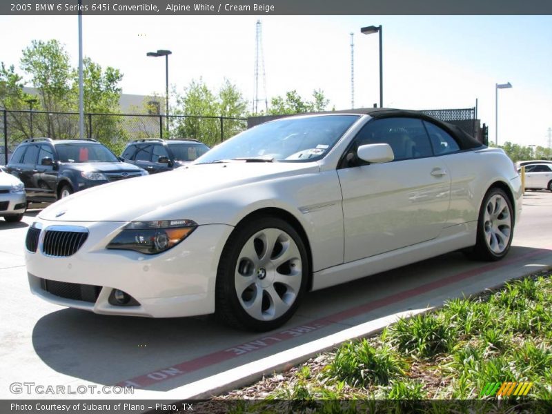 Alpine White / Cream Beige 2005 BMW 6 Series 645i Convertible