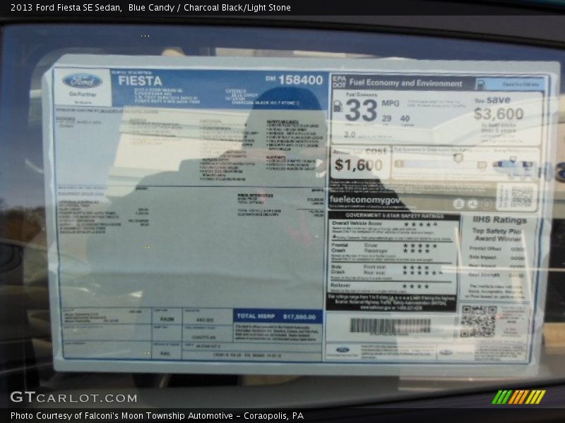 Blue Candy / Charcoal Black/Light Stone 2013 Ford Fiesta SE Sedan