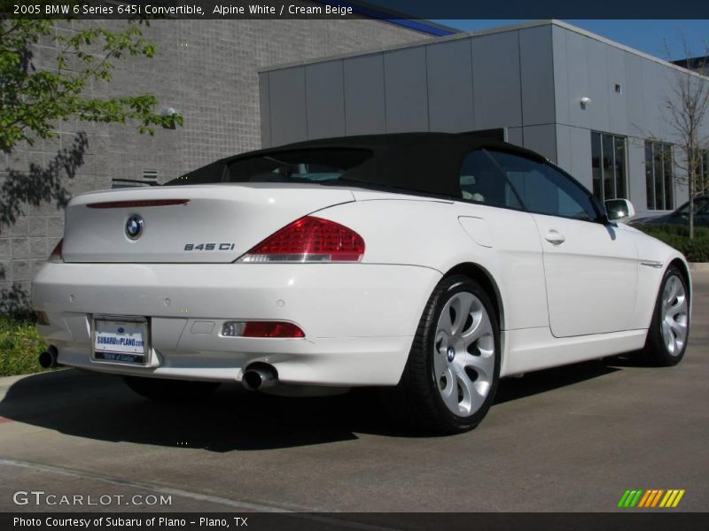 Alpine White / Cream Beige 2005 BMW 6 Series 645i Convertible
