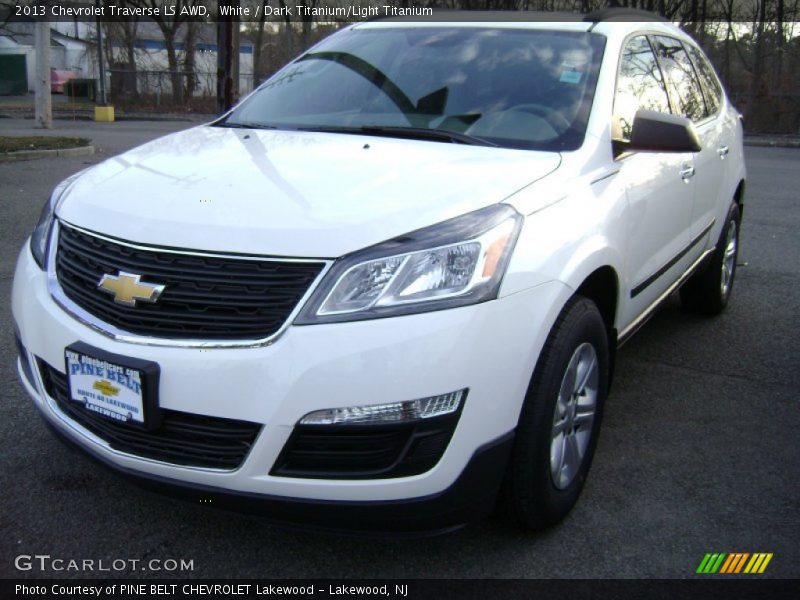 White / Dark Titanium/Light Titanium 2013 Chevrolet Traverse LS AWD