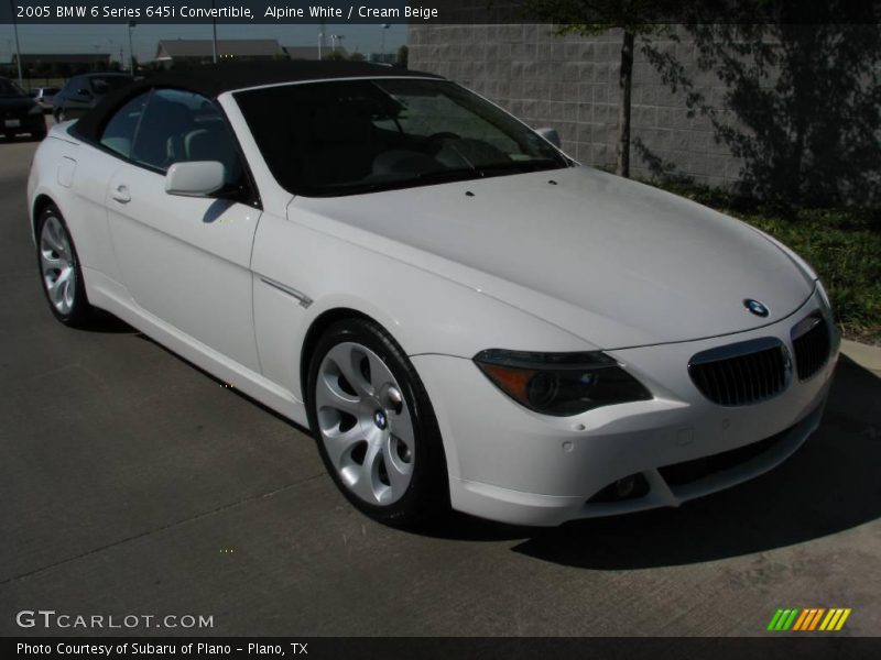 Alpine White / Cream Beige 2005 BMW 6 Series 645i Convertible