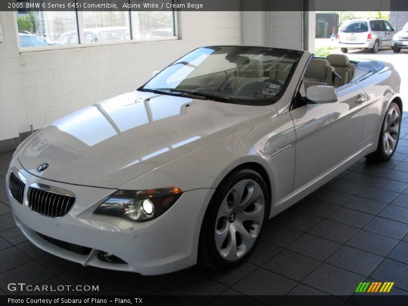 Alpine White / Cream Beige 2005 BMW 6 Series 645i Convertible