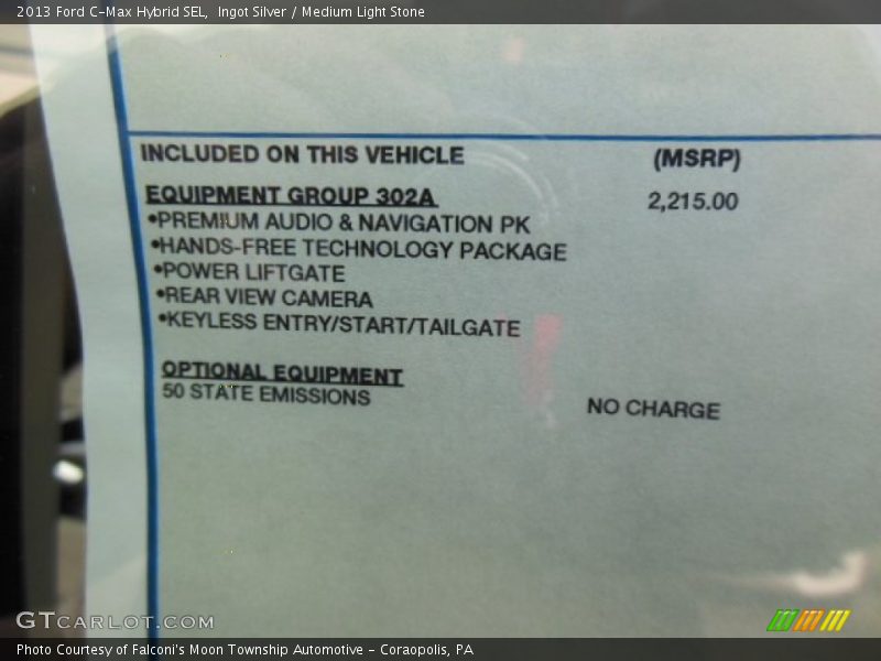 Ingot Silver / Medium Light Stone 2013 Ford C-Max Hybrid SEL