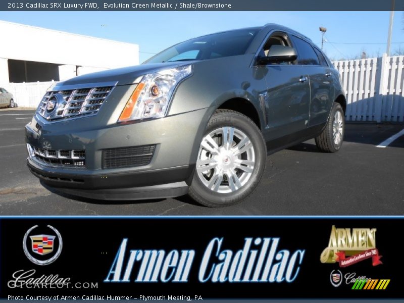 Evolution Green Metallic / Shale/Brownstone 2013 Cadillac SRX Luxury FWD