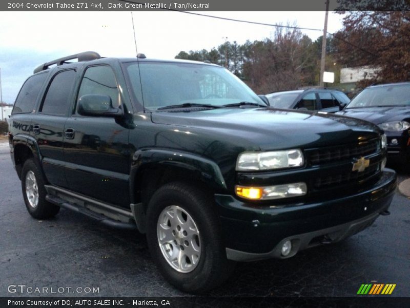 Dark Green Metallic / Tan/Neutral 2004 Chevrolet Tahoe Z71 4x4