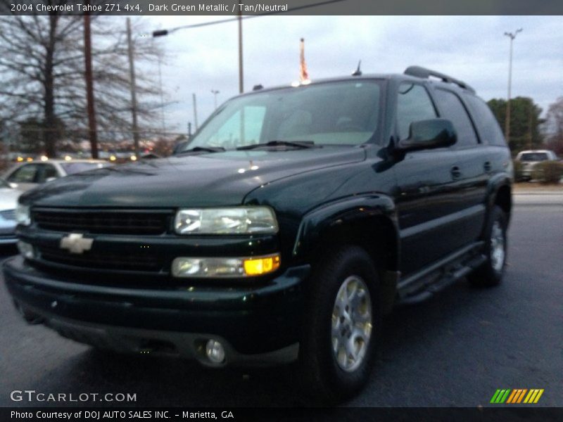 Dark Green Metallic / Tan/Neutral 2004 Chevrolet Tahoe Z71 4x4